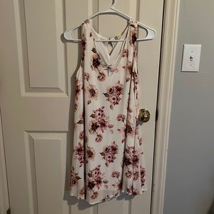 White and pink floral dress